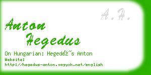 anton hegedus business card